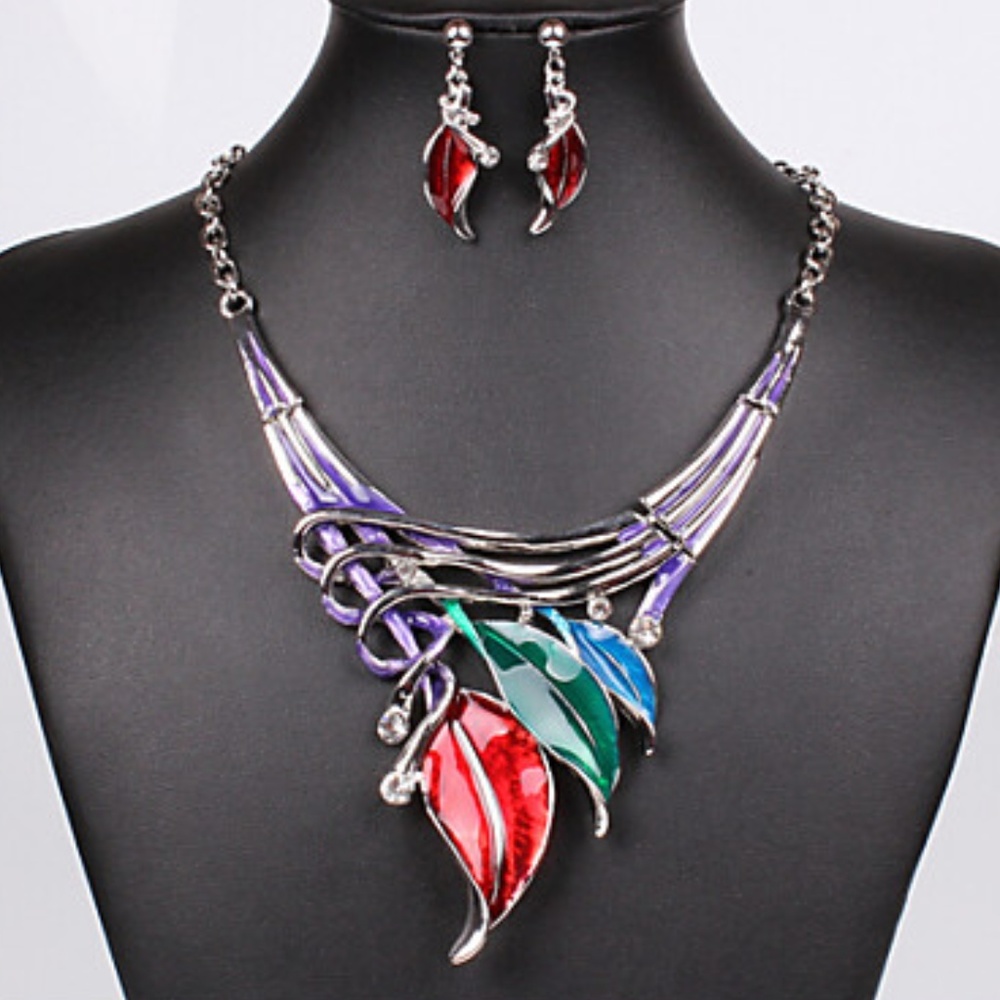 Women's Imitation Diamond Flower Jewlery Set